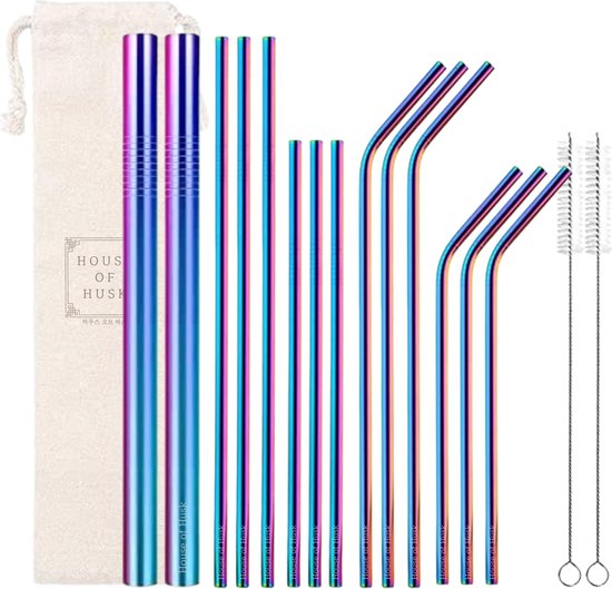 Set van 2 siliconen pipetborstels, werkt met metalen glazen