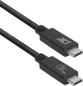 ACT Gecertificeerde USB-C Kabel | 3.2 Gen1 | Aansluitkabel | C male - C male | 5Gbps | Zwart | 1 meter AC7401