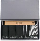 Coffret cadeau de Luxe Chaussettes Beau (paquet de 5) - Zwart + 2 brosses à dents en bambou ! 35-40