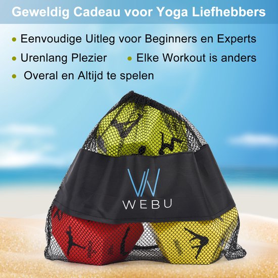 WEBU Yoga Dobbelstenen - Meditatie - Workout - Yoga Bal - Yoga Pilates - Thuis Sporten - Fitness - Crossfit - Yoga mat - Incl. GRATIS Professionele video’s van WEBU — afbeelding 3