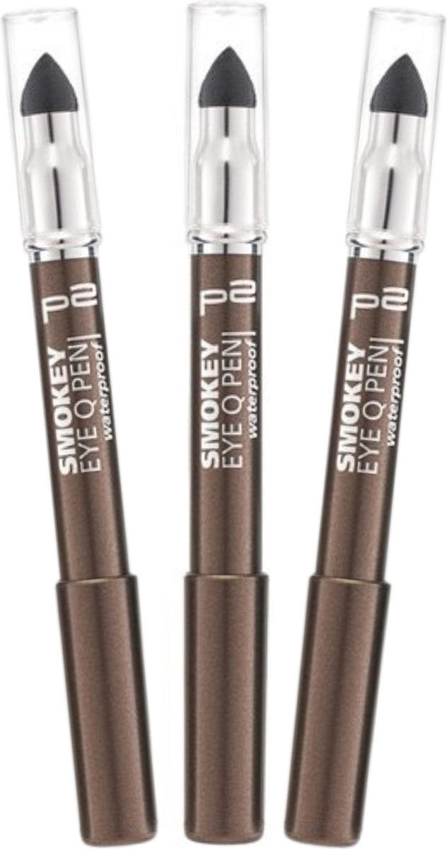 P2 Cosmetics Smokey Eyes Q Pen Oogschaduw Stick Bruin - Waterproof - Creamy - Eyeshadow - Gebruik als Oogschaduw Stick of Eyeliner - Voordeelverpakking 3 x 3.5 g