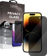 Lunso - Geschikt voor iPhone 14 Pro - Privacy Glass - Gehard beschermglas