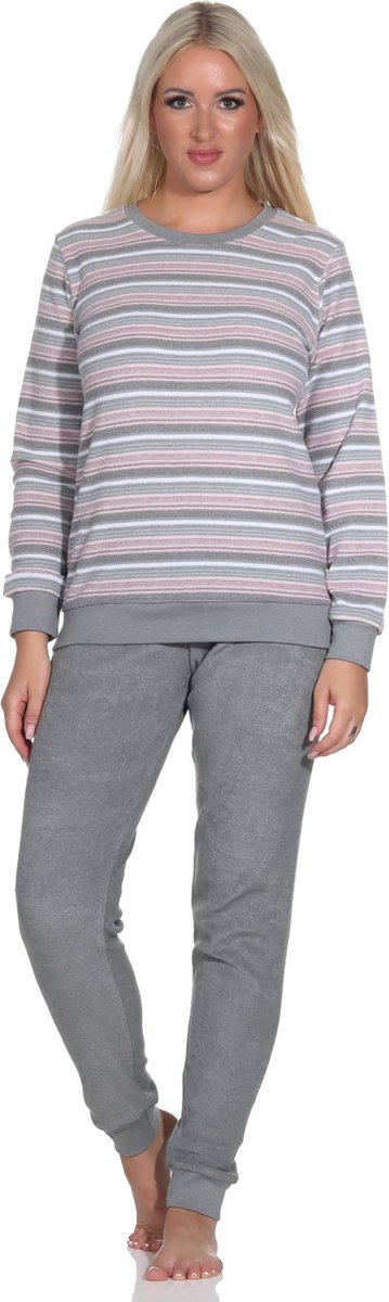 Normann badstof dames pyjama Creative 69603 - Grijs - S 36/38