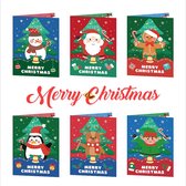 Cards & Crafts 6 Cartes de Noël Peinture de diamants - 13x18cm - Cartes de Noël avec Enveloppes - Ensemble complet de Diamond painting