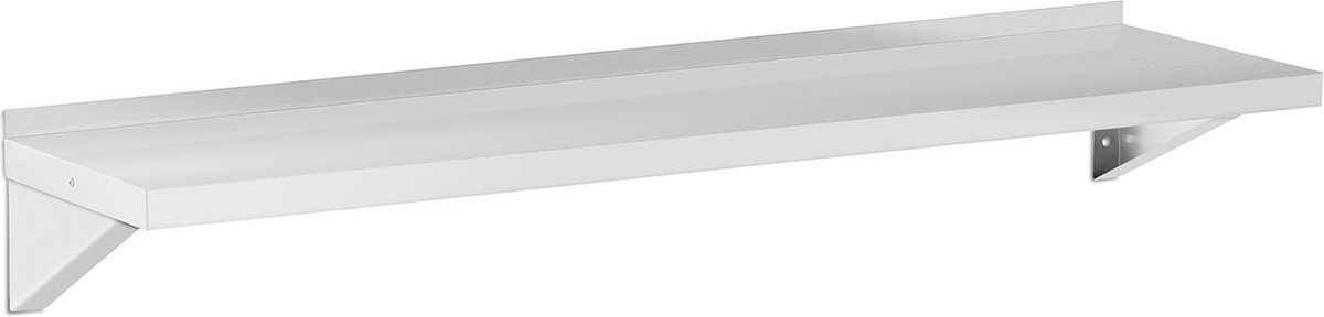 Wandplank - RVS - 150x40 cm - tot 30 kg - Royal Catering