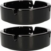 Luminarc Asbak - 2x - D11 cm - zwart - keramiek