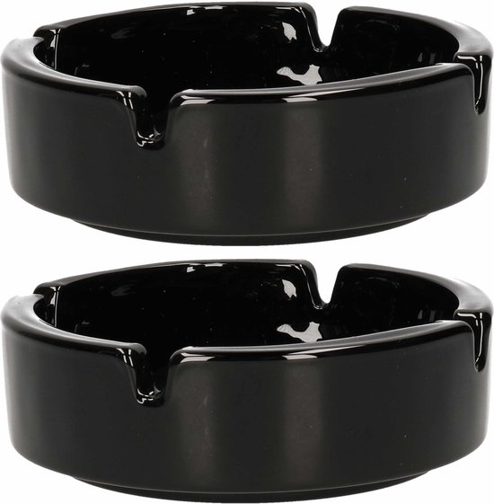 Foto: Luminarc asbak 2x d11 cm zwart keramiek