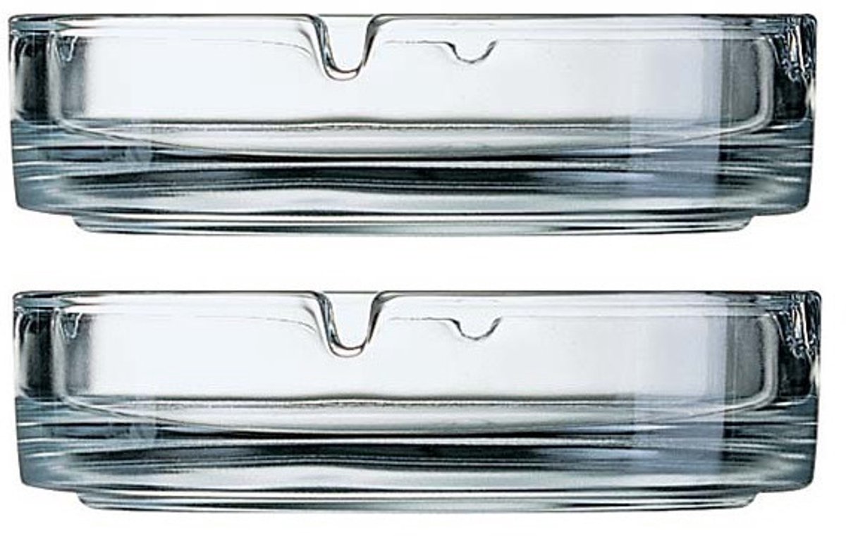 4x Stuks asbakken 10,5 cm transparant glas - Tafel asbakken