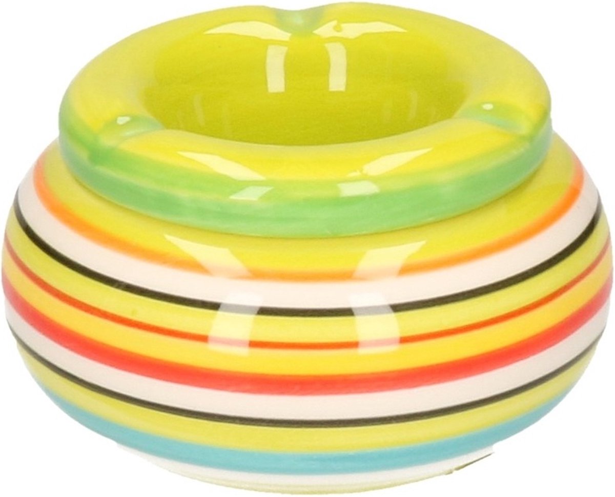 Goedkoopste Asbak in mooie groene kleuren combinatie11 cm