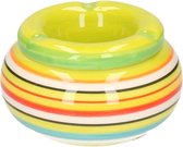 Asbak - keramiek - gekleurd met rood - stormasbak - D11 cm