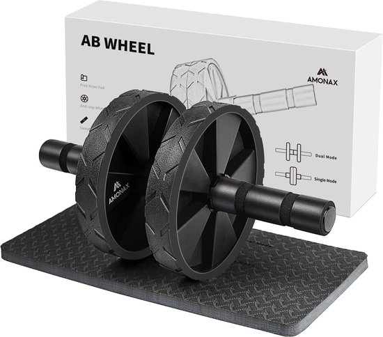 BERKATMARKT - Amonax Convertible Exercise Wheel Roller Buikroller Ab Wheel Ab Roller met Grote Kniemat voor Buikspiertraining. Buiktrainer, Buikspierroller, Buiktraining voor Mannen en Vrouwen, Buikspierwiel voor Spieropbouw.