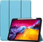 Mobigear Tablethoes geschikt voor Apple iPad Pro 11 (2022) Hoes | Mobigear Tri-Fold Gel Bookcase + Stylus Houder - Blauw