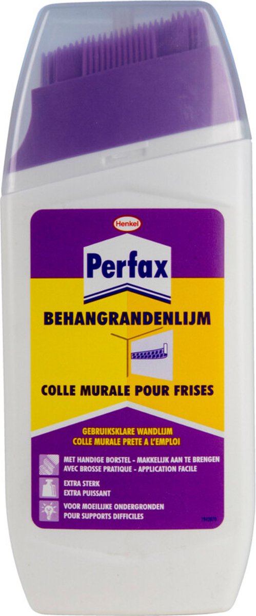 Perfax Behang randenlijm 250 g | Behang randenlijm met borstel | Hoge Precesie voor ultiem gebruiksgemak. - Perfax