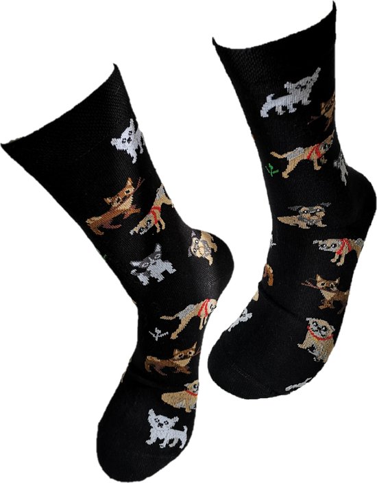 Verjaardag cadeau - Hond sokken - vrolijke sokken - valentijn cadeau - aparte sokken - grappige sokken - leuke dames en heren sokken - moederdag - vaderdag - Socks waar je Happy van wordt - Maat 36-41
