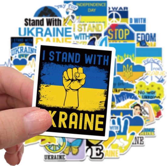 Foto: I stand with ukraine stickers support oekra ne stickers 50 stickers voor laptop muur deur koffer schriften etc 