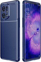 iMoshion Hoesje Geschikt voor Oppo Find X5 5G Hoesje Siliconen - iMoshion Carbon Softcase Backcover - Blauw