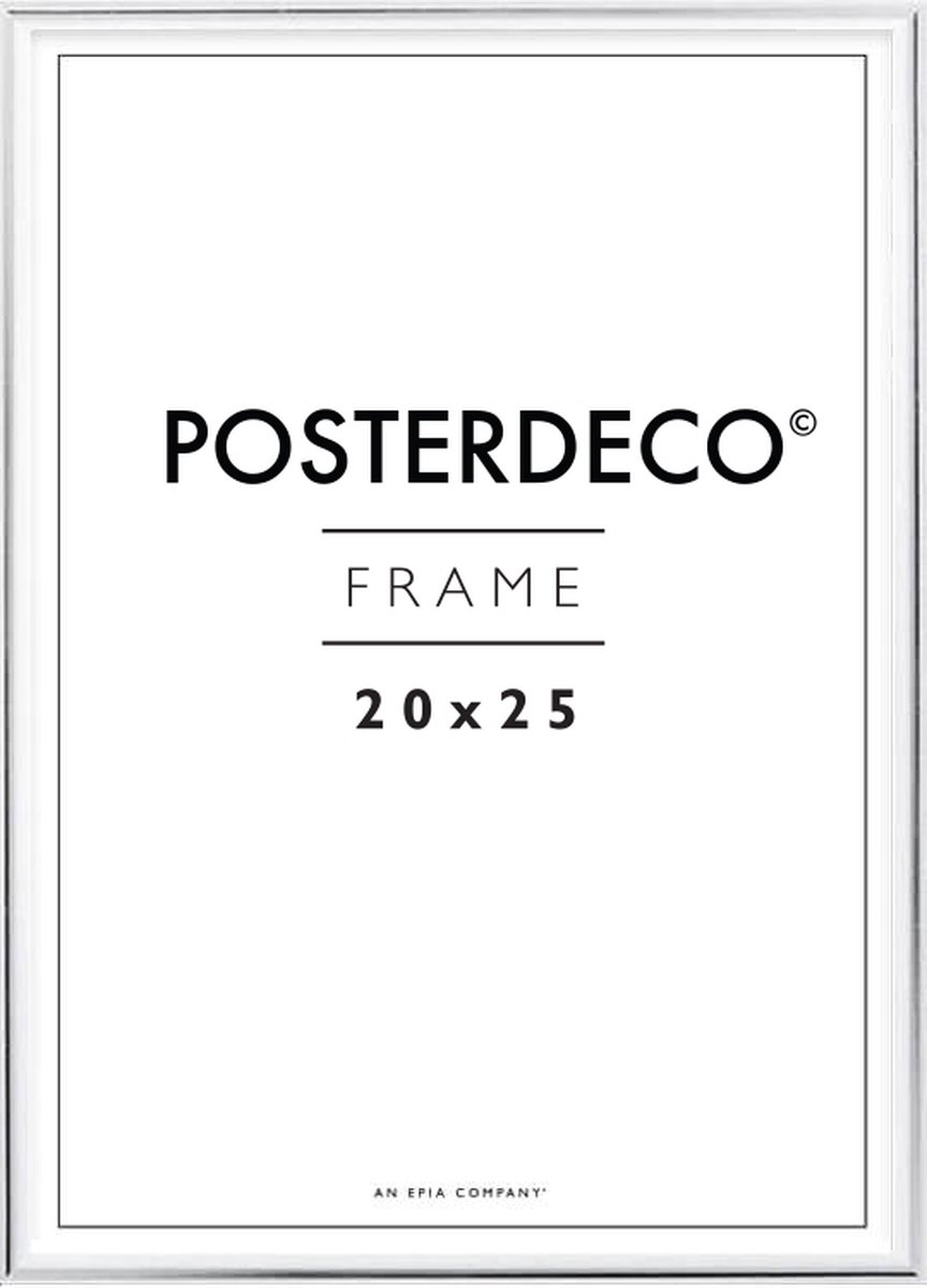 Fotolijst - Posterdeco - Premium Metaal - Fotomaat 20x25 cm - Posterlijst - Fotolijstje - Zilver