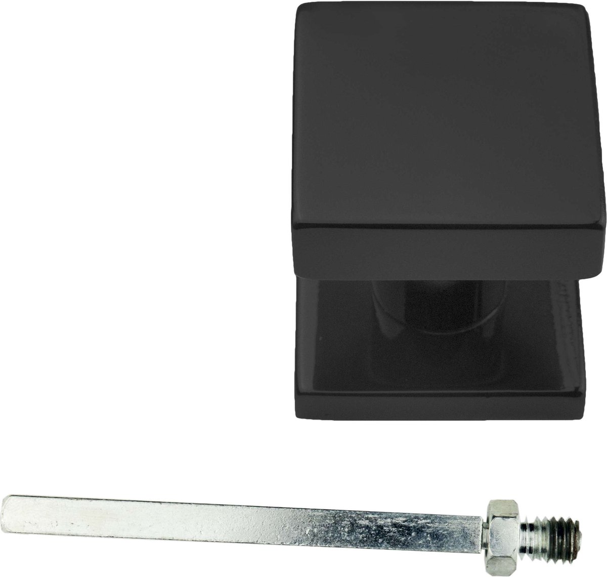 HDD Pro deurknop CARRE op rozas 52x52xH55mm mat zwart