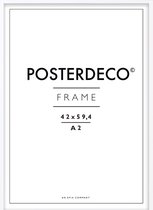 Fotolijst - Posterdeco - Premium Hout - Fotomaat 42x59,4 cm (A2) - Posterlijst - Fotolijstje - Wit