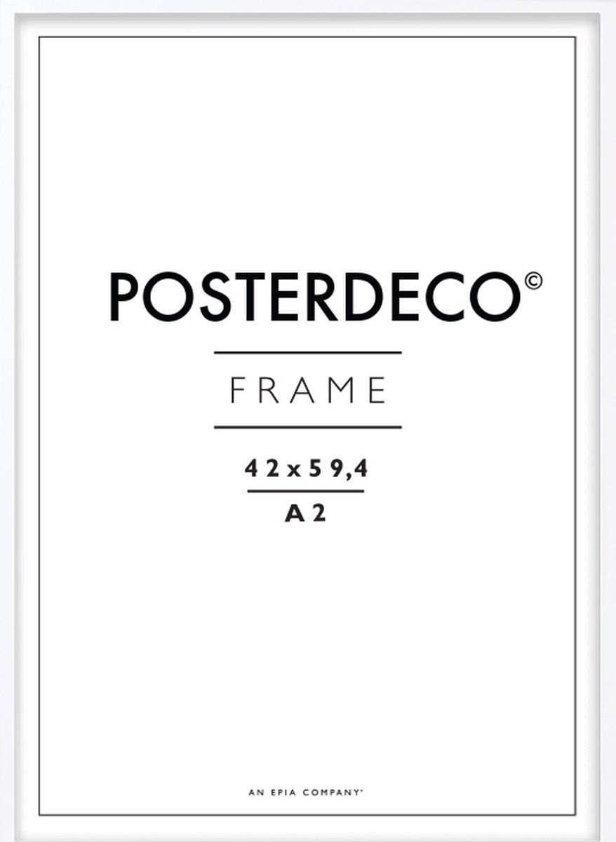 Framewinkel Fotolijst - Posterdeco - Premium Hout - Fotomaat 42x59,4 cm (A2) - Posterlijst - Fotolijstje - Wit