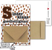 Geldkaart met mini Envelopje -> Sinterklaas - No: 05 (Sinterklaas Goedheiligman - ChocoladeLetter S - Bruine vlekken) - LeuksteKaartjes.nl by xMar