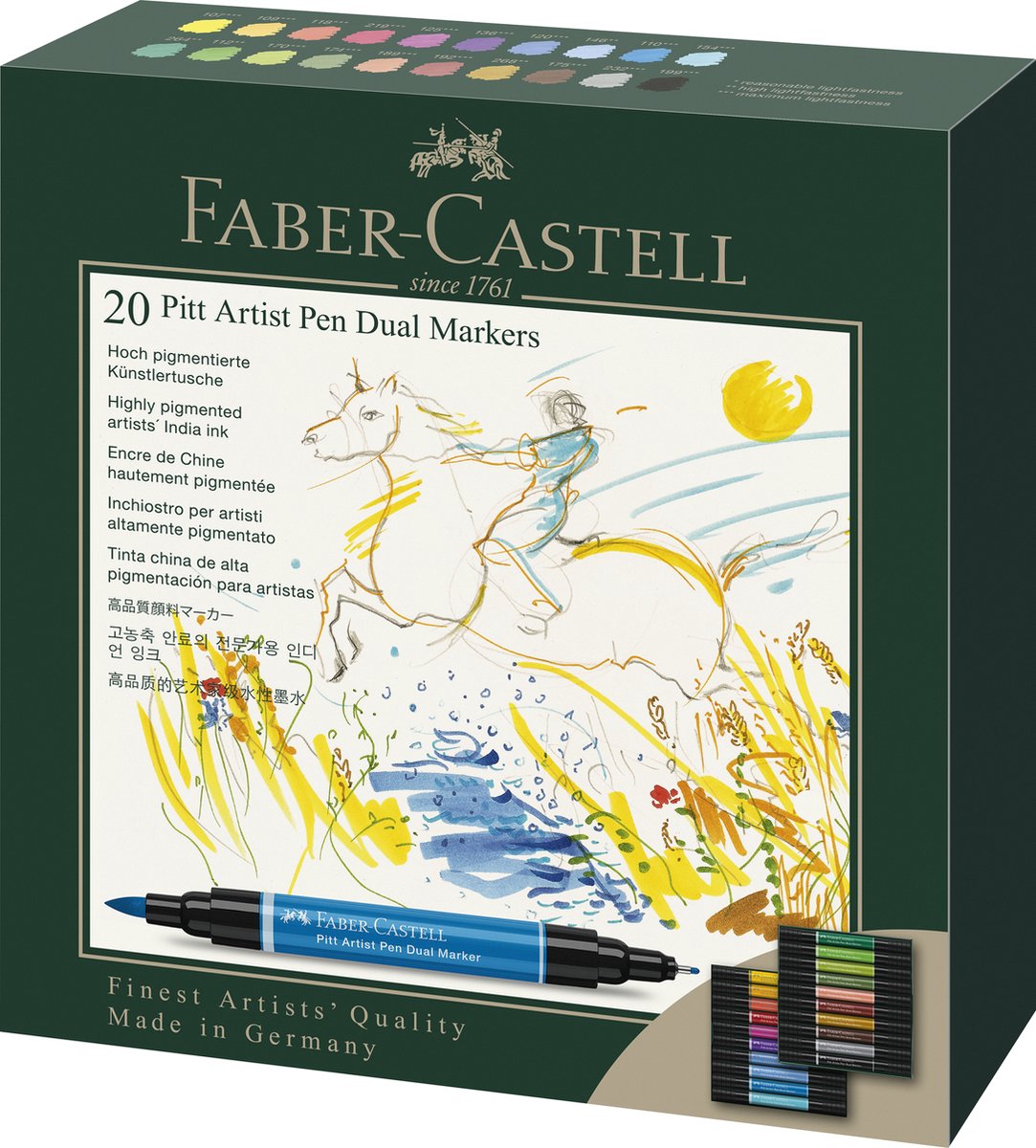 Faber Castell Feutre Pitt Artist Pen Brush 12 Pièces Studiobox (FC