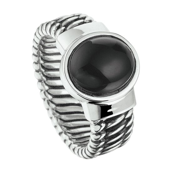 Ring roestvrij staal zwart geïoniseerd R9123
