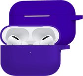 Hoesje Geschikt voor Airpods Pro Hoesje Siliconen Case - Hoes Geschikt voor Apple Airpods Pro Case Hoesje - Donkerblauw