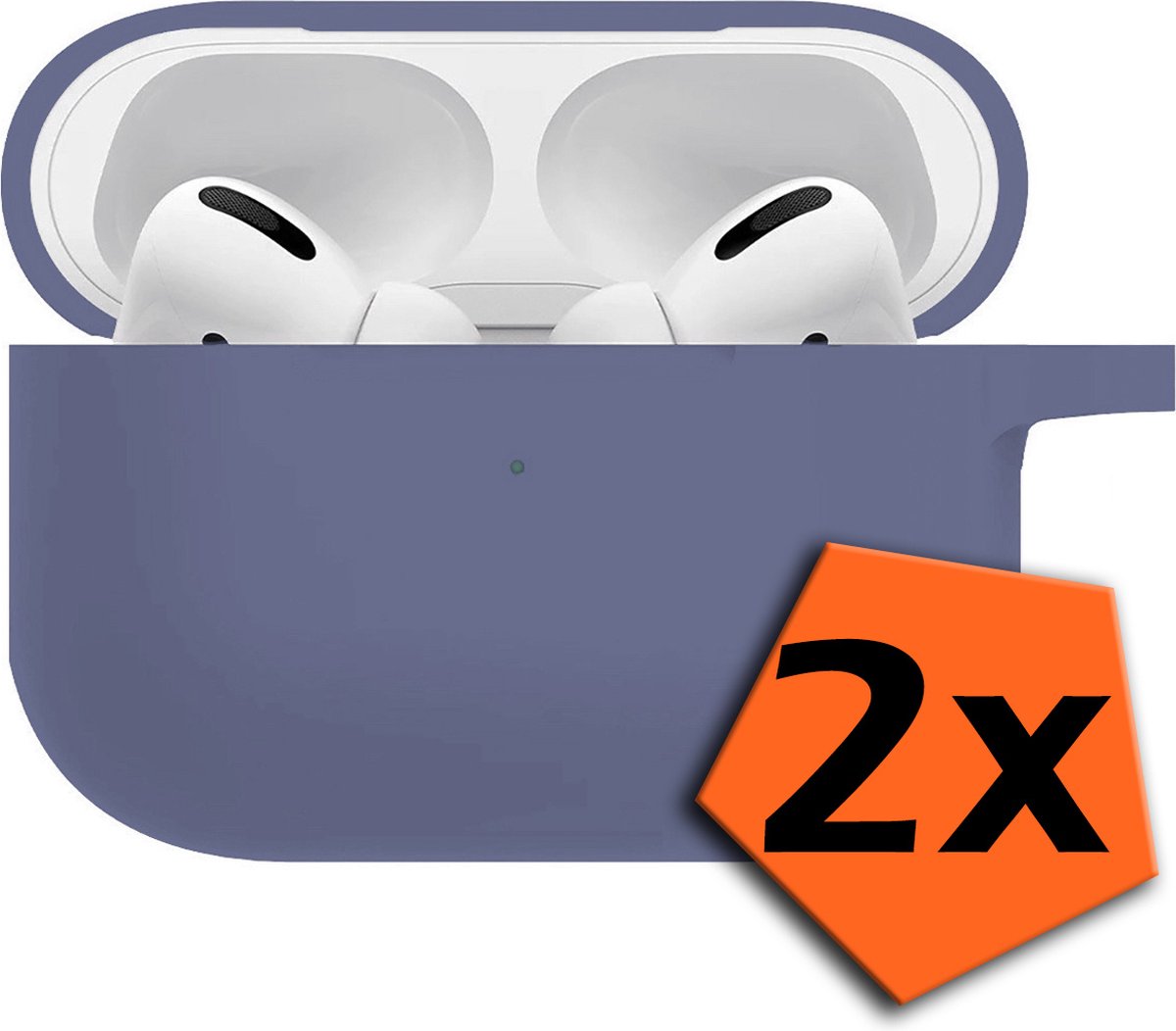 Hoesje Geschikt voor AirPods Pro 2 Hoesje Siliconen Case Hoes - Hoesje Geschikt voor Apple AirPods Pro 2 Case - Grijsblauw - 2 PACK.