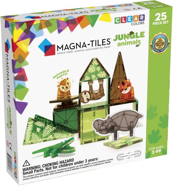 Magna Tiles – Jungle Animals Dieren – Magnetisch Speelgoed 25st