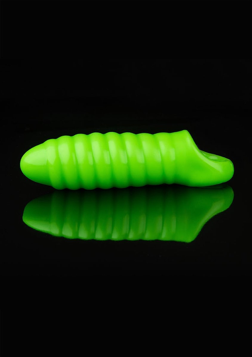 Goedkoopste Swirl Thick Stretchy Penis Sleeve - GitD - Neon Green