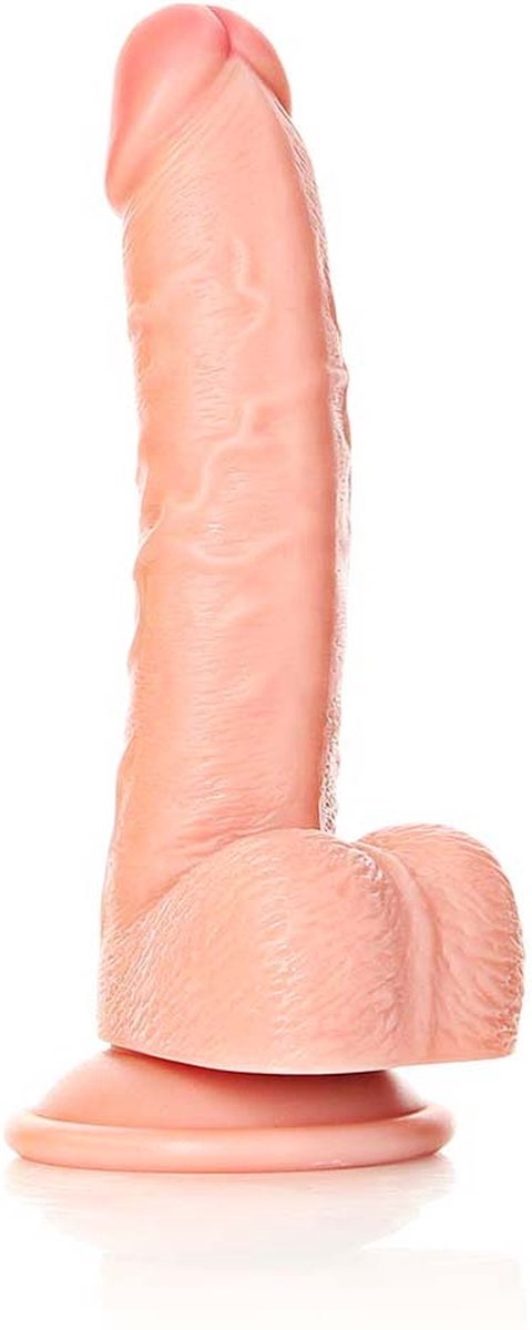 Goedkoopste Curved Realistic Dildo with Balls and Suction Cup - 7 / 18 cm