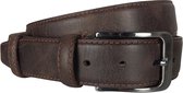 Leren Riem Bruin - Heren Riem - Dames Riem - Echt Leer  3.5 cm Breed - 135 cm (Taille maat tot 115 cm) - Arrigo