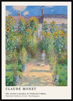 Poster De tuin van Monet in Vétheuil - Claude Monet - Large 30x40 - Kunst Print - 'The Artist's Garden at Vétheuil'