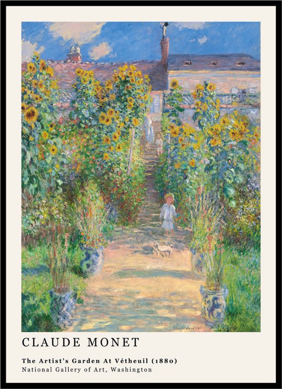 Affiche Le Jardin de Monet à Vétheuil - Claude Monet - Grand 30x40 - Reproduction d'Art - 'Le Garden de l'Artiste à Vétheuil'