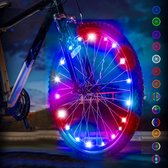 BOTC Eclairage Roue Vélo - 20 Supports - LED - Cordon Lumineux Roue Vélo - 20 Leds - 220CM - Coloré