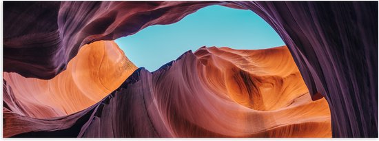 WallClassics - Poster (Mat) - Bogen in Antelope Canyon - 60x20 cm Foto op Posterpapier met een Matte look