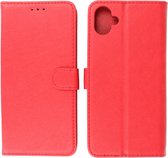 Hoesje Geschikt voor Samsung Galaxy A04 - Book Case Telefoonhoesje - Kaarthouder Portemonnee Hoesje - Wallet Cases - Rood