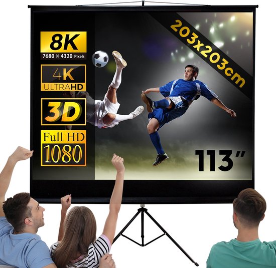 Projectiescherm (150 inch), Oprolbaar