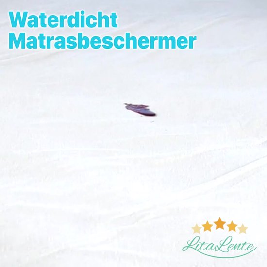 Waterdichte Matrasbeschermer 180x200 - LitaLente - katoenen Matrasbeschermers - Matrasbeschermer 180x200 - Hoeslakenbadstof Matrasbeschermhoezen - Antibacteriëel - Rondom Elastiek - Wit - Waterdichte Matras Beschermer Incontinentie Matrasbeschermer