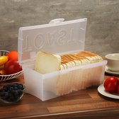 Broodtrommel - Broodtrommel voor toastbrood - Broodtrommel voor tosti - Toastdoos van transparante kunststof