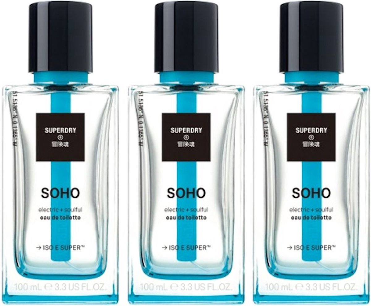 Goedkoopste SUPERDRY - Eau de Toilette - Soho - 3 Pak - Voordeelverpakking
