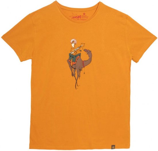 Dervish T-shirt- Met Korte Mouwen - Oranje Bedrukt - L
