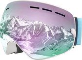 Skibril- Snowboardbril anti condens UV 400 (licht blauw)