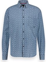 Twinlife Heren chambray allover print - Overhemden - Lichtgewicht - Sterk - Blauw - XL