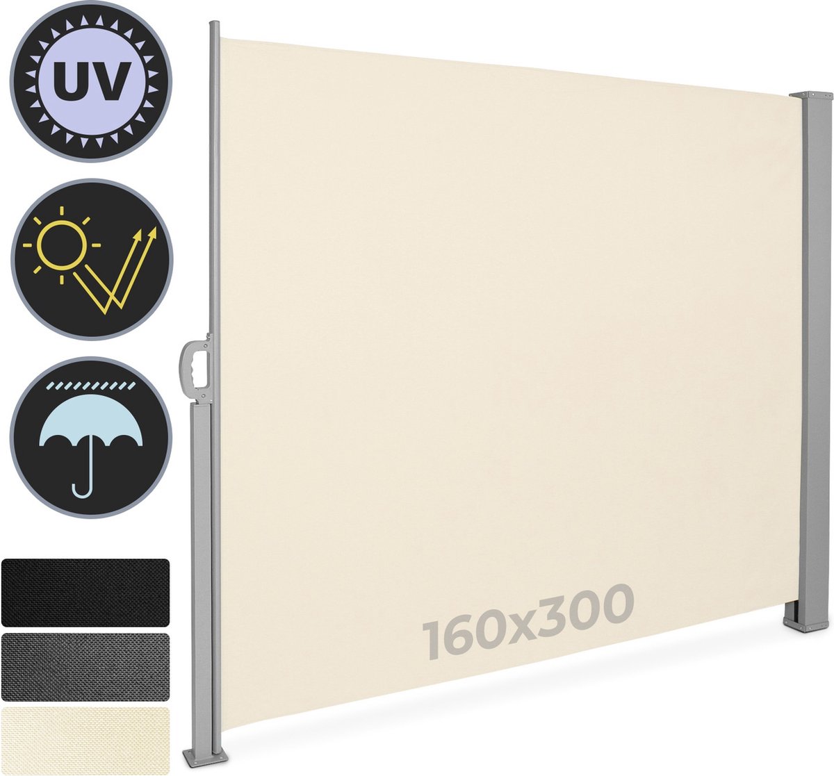 Jago® Uittrekbare zijluifel, 160/180/200 x 300/500 cm, uv-bescherming