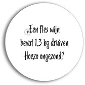 Luxe onderzetters voor glazen | met wijnquote | wit & taupe | Ø 10 cm | Set van 2 | 1,3 kg druiven | cadeau onder 10 euro - wijncadeau - tafelaccessoire