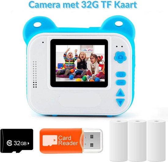 Kindercamera, digitale camera-afdrukcamera met printpapier - Speelgoed | Educatief en Creatief