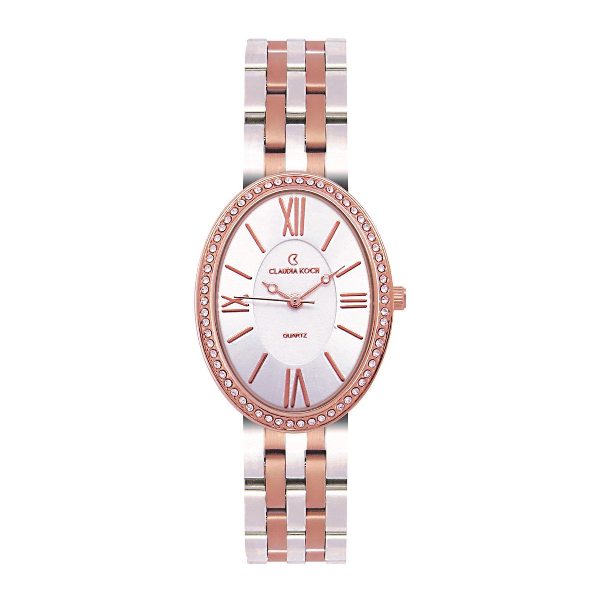 ClaudiaKoch CK 219325 Two-Tone Rosegold Women Stainless Steel Oval Design Analog watch