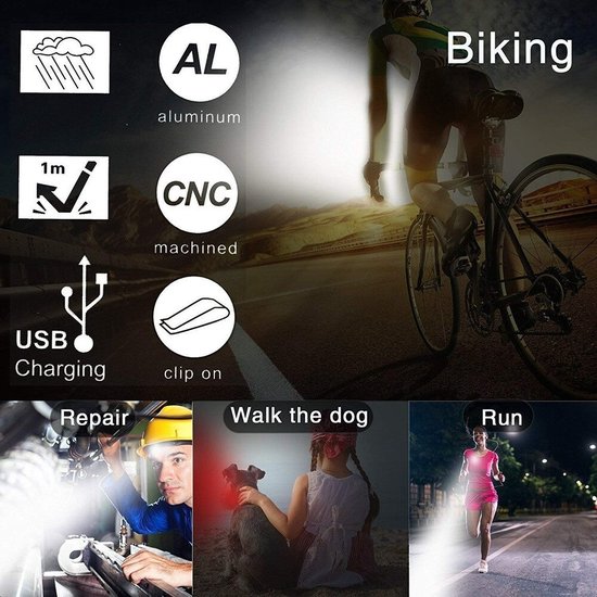 Fietsverlichting USB oplaadbaar - Oplaadbare USB Led Fietslamp - Voorlicht & Achterlicht - Waterdicht — afbeelding 5